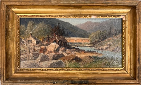 American New Hamshire Artist William H. Weisman White Mountains Oil Painting Signed