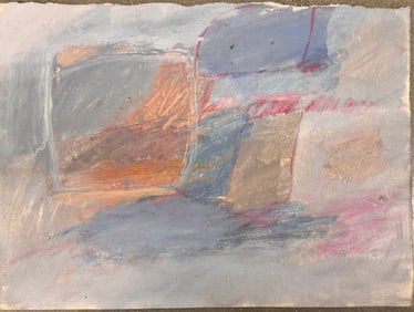 American Artist Modern Abstract Expressionist Mystery Oil Painting Signed