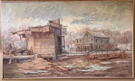 American Impressionist New Hampshire Artist Townsend Shotwell Howe Oil Painting Signed