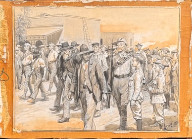 British Illustration Henry Marriott Paget Boer War Signed Watercolor