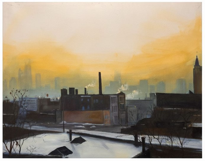 Contemporary Urban Landscape Oil Painting signed Andrew Paczos Chicago Illinois Artist (1 of 7)
