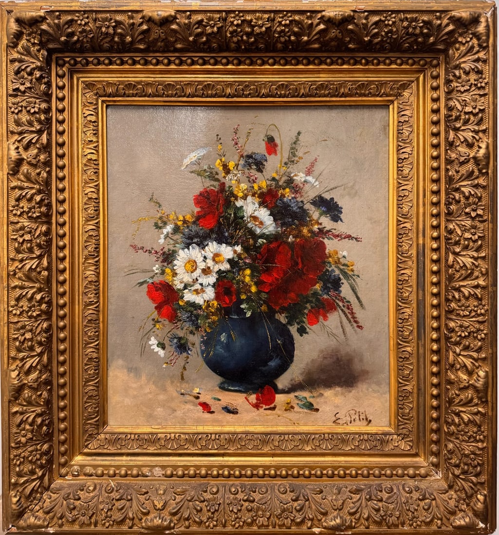 French Impressionist Still Life Oil Painting Signed Eugene Joseph Constant Pierre Petit (1 of 7)