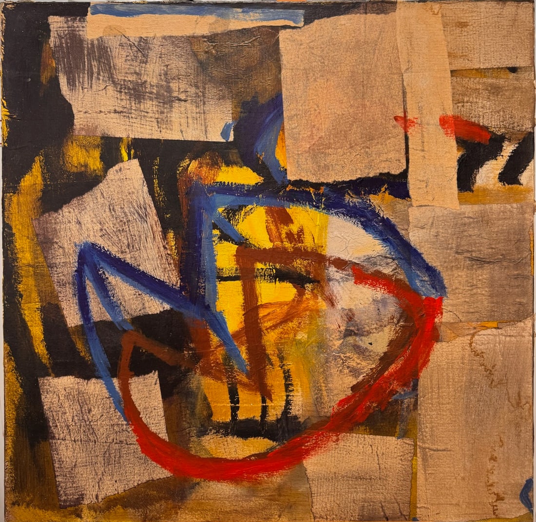 Vintage Large American Abstract Painting Bold Modernist Composition (1 of 6)