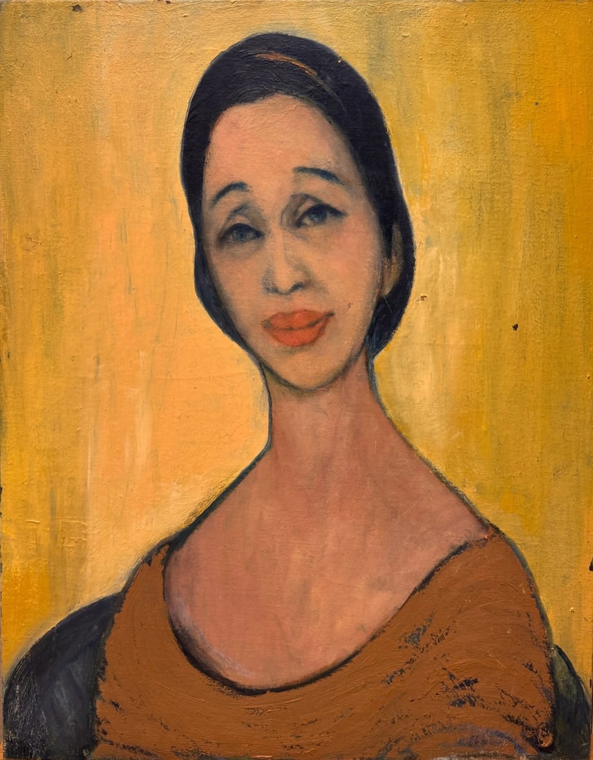 Vintage Modernist Mid-Century Portrait of an African American Woman (1 of 5)