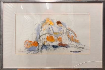 Humbert L. Howard (1905/15 - 1990) Vintage Black American Modernist Nude Figural Abstract Painting