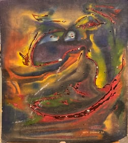 Sam Brown 1969 Abstract Expressionist Painting – Mid-Century Psychedelic Modern Art