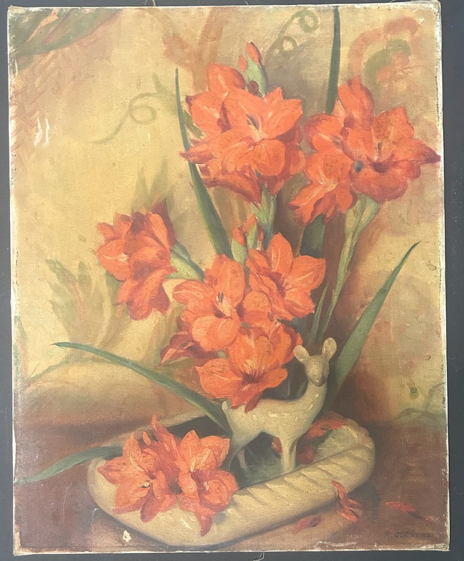 Vintage American Modern Oil Painting Still Life (1 of 3)
