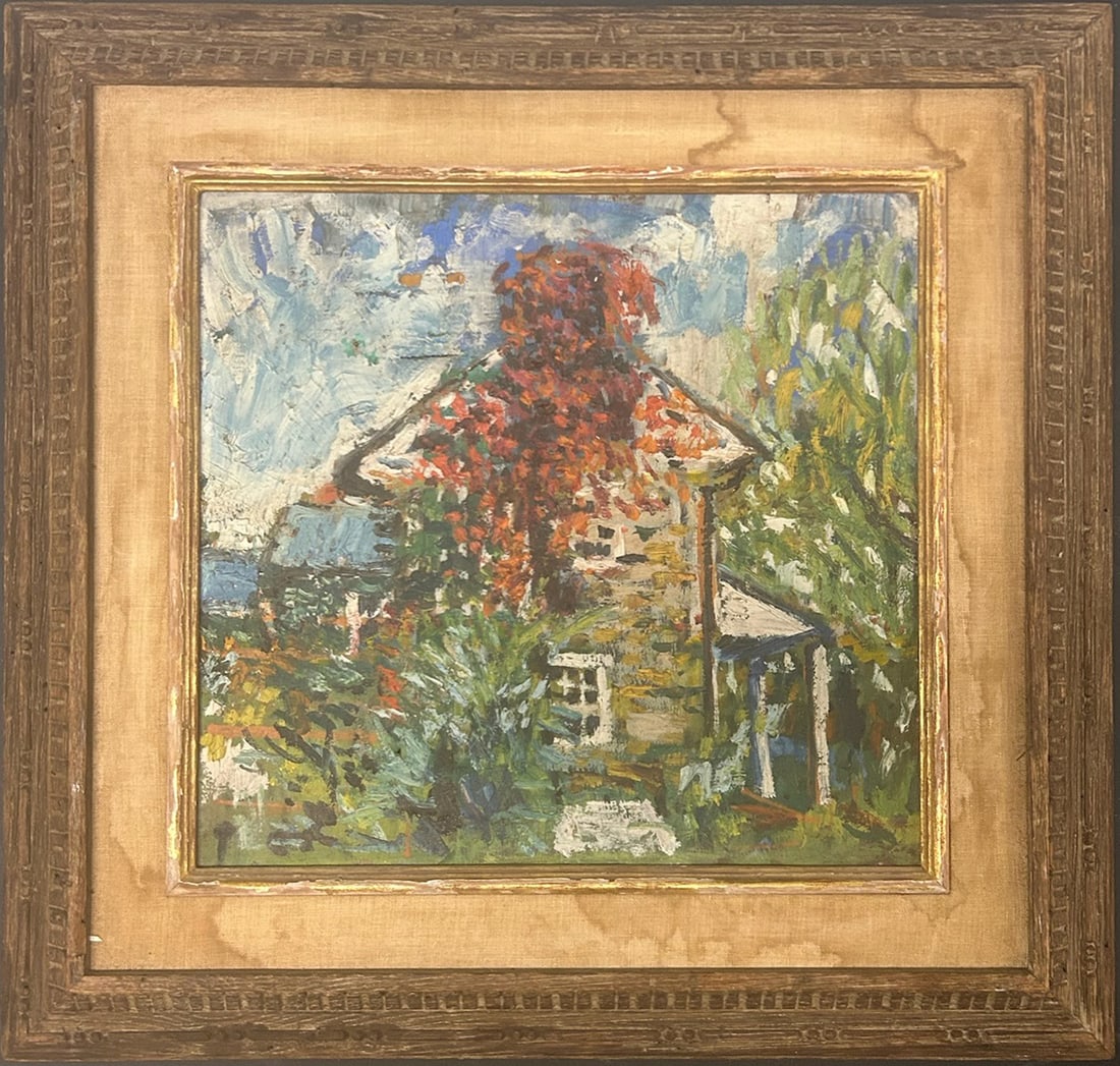 Vintage Bucks County Modern Oil Painting Stirling Spadea Signed Heydenryk Frame (1 of 4)