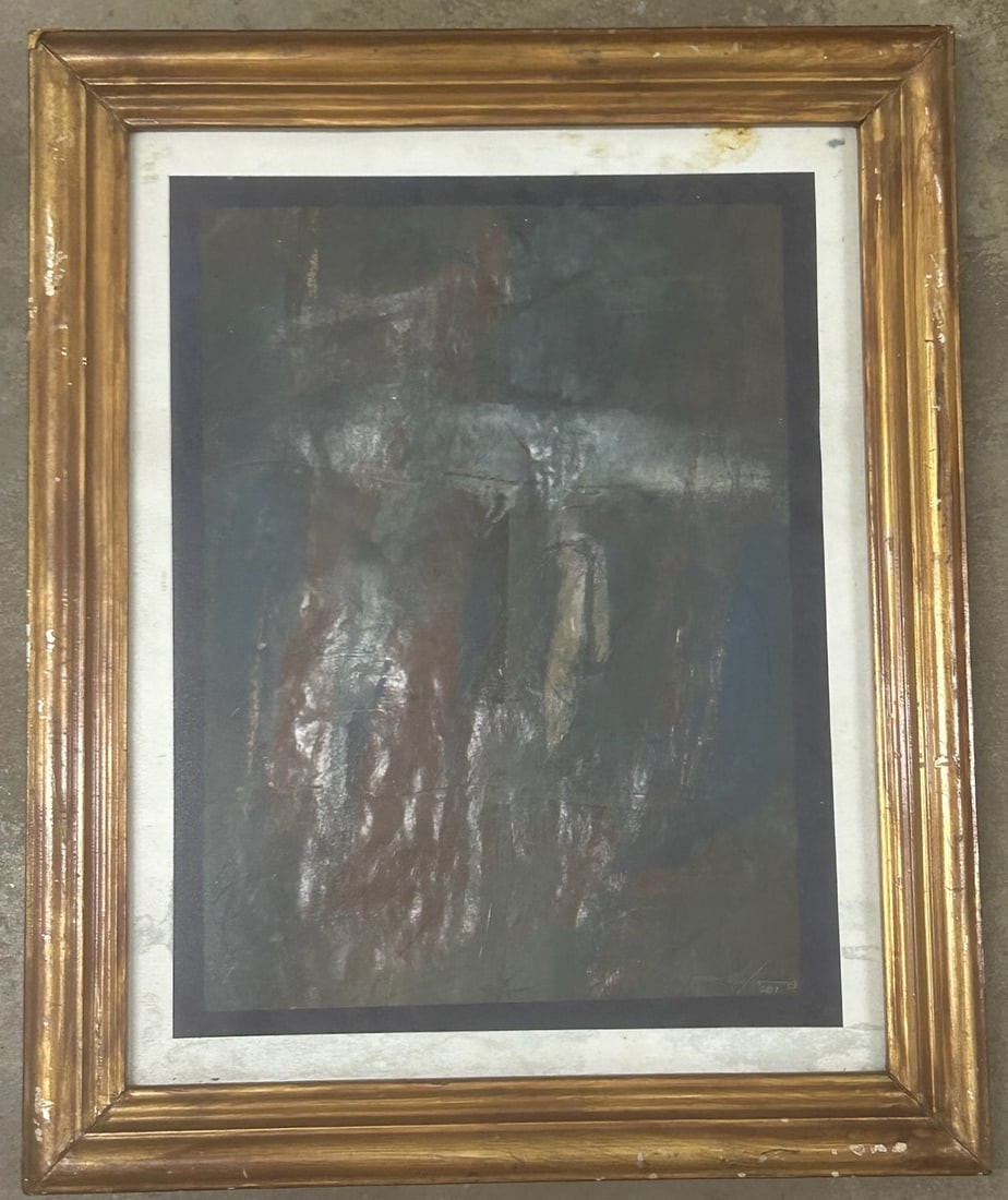 Vintage Abstract Expressionist Painting Rafael Neopmuceno Artist Signed (1 of 3)
