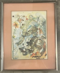 Salvador Dali (1904 - 1989) Vintage Spanish Surreal Frame Nude Figural Print