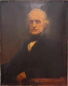 19th-Century Gentleman’s Portrait – Distinguished Antique Oil Painting on Canvas