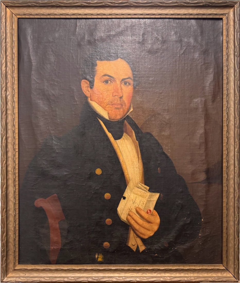 19th Century American Colonial Portrait Job Squier Rahway, New Jersey Oil Painting (1 of 5)