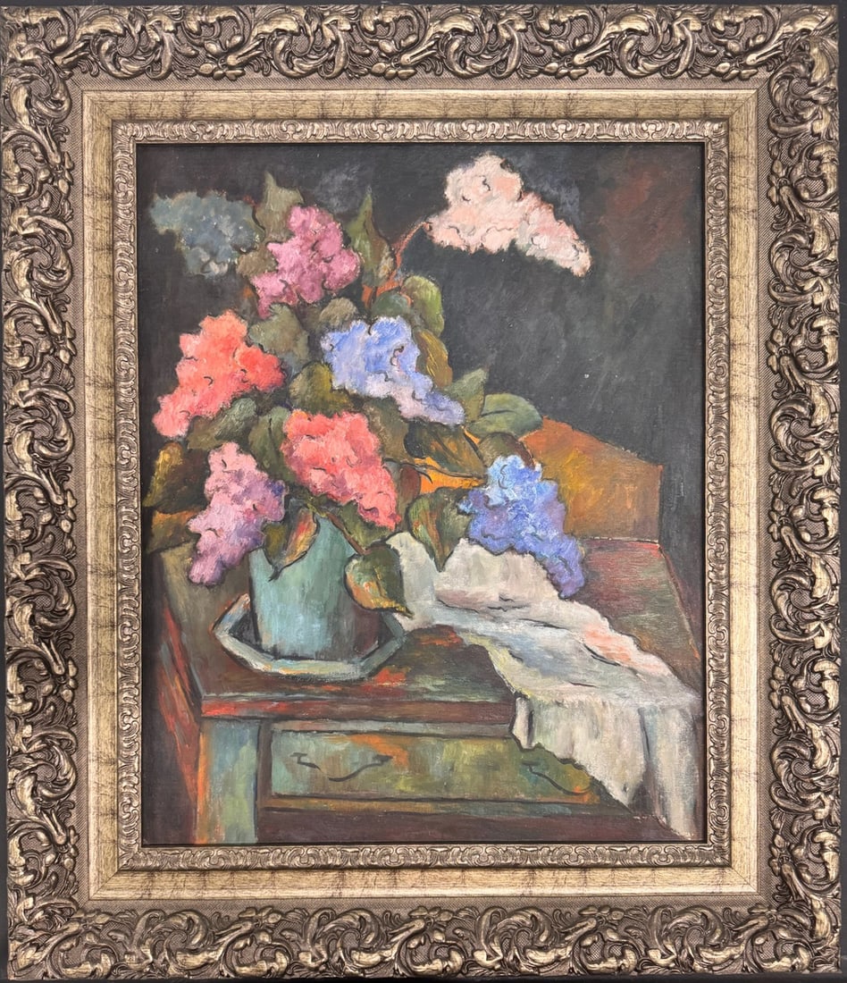 Vintage American Impressionist American Still Life Hydrangeas (1 of 5)