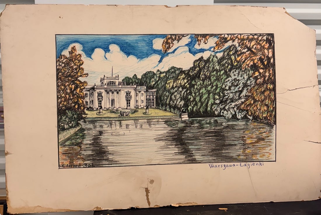 Vintage Warsaw Poland Scene Polish American Artist Edward Zak 6: Vintage Warsaw Poland Scene Polish American Artist Edward Zak 1. An Army Veteran of WWII, Edward was a Commercial Artist and Art Director in New York City for many years and was a member of the Artist