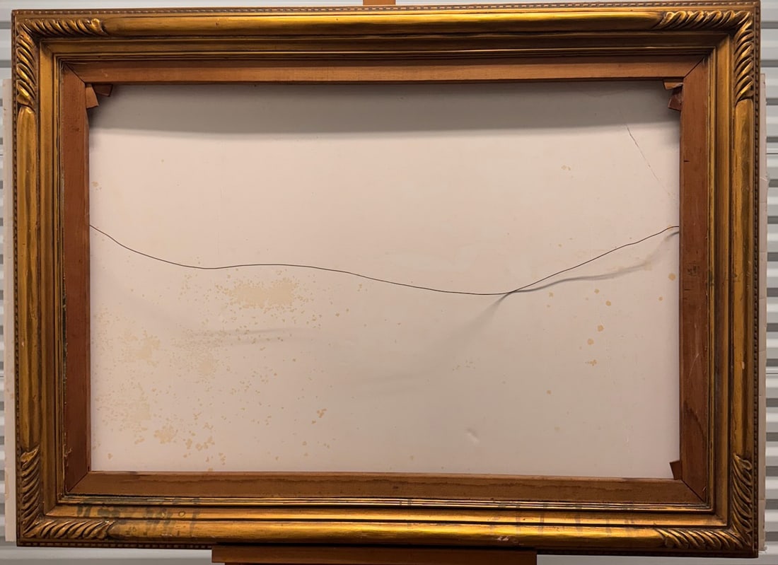 Vintage American Impressionist Oil Painting Frame: Measuring: Overall size 33" x 45.5"; Opening size : 27.5" x 39" We will have two pick up days by appointment the week following our sale! Local delivery is also available around the area for large pie