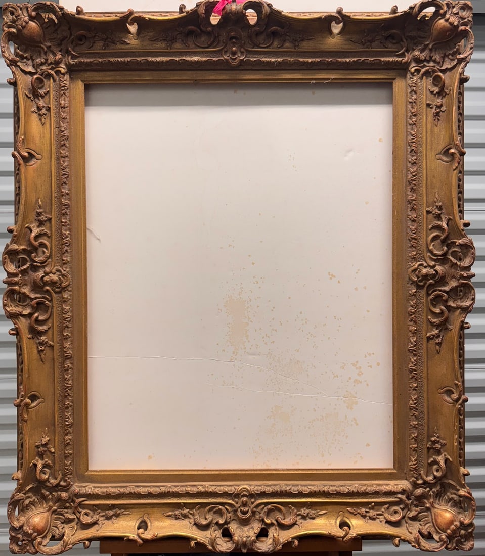 Fancy Giltwood American Impressionist Oil Painting Frame Fits 24x30: Measuring: Overall size 39" x 33"; Opening size : 30" x 24" We will have two pick up days by appointment the week following our sale! Local delivery is also available around the area for large pieces 