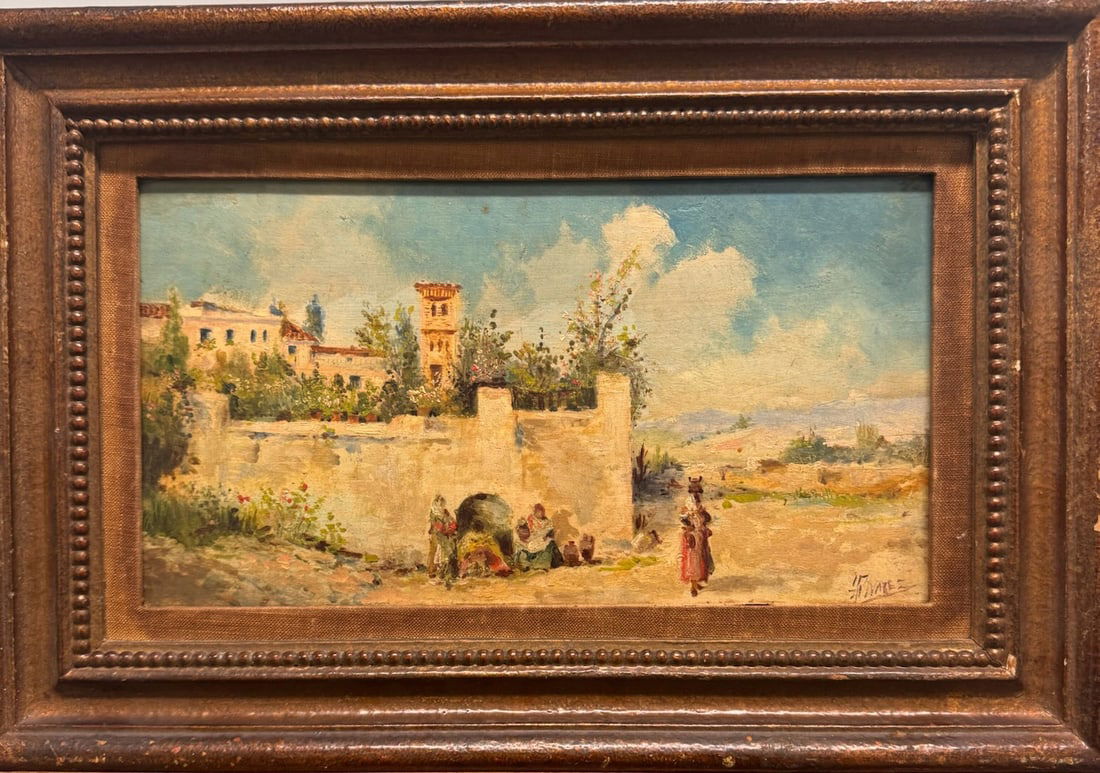 19th Century Oil on panel Orientalist Scene Signed Mystery (1 of 9)