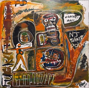 2020 Neo-Expressionist Graffiti-Style Abstract Painting – Bold Mixed Media Canvas