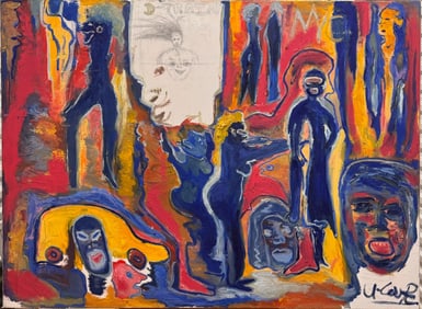 Vivid Urban Expressionist Scene – Dynamic NYC Outsider Art by U. Cooper