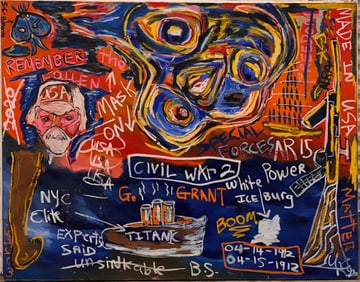 Explosive Political Expressionist Collage – Bold Contemporary Outsider Art by U. Cooper