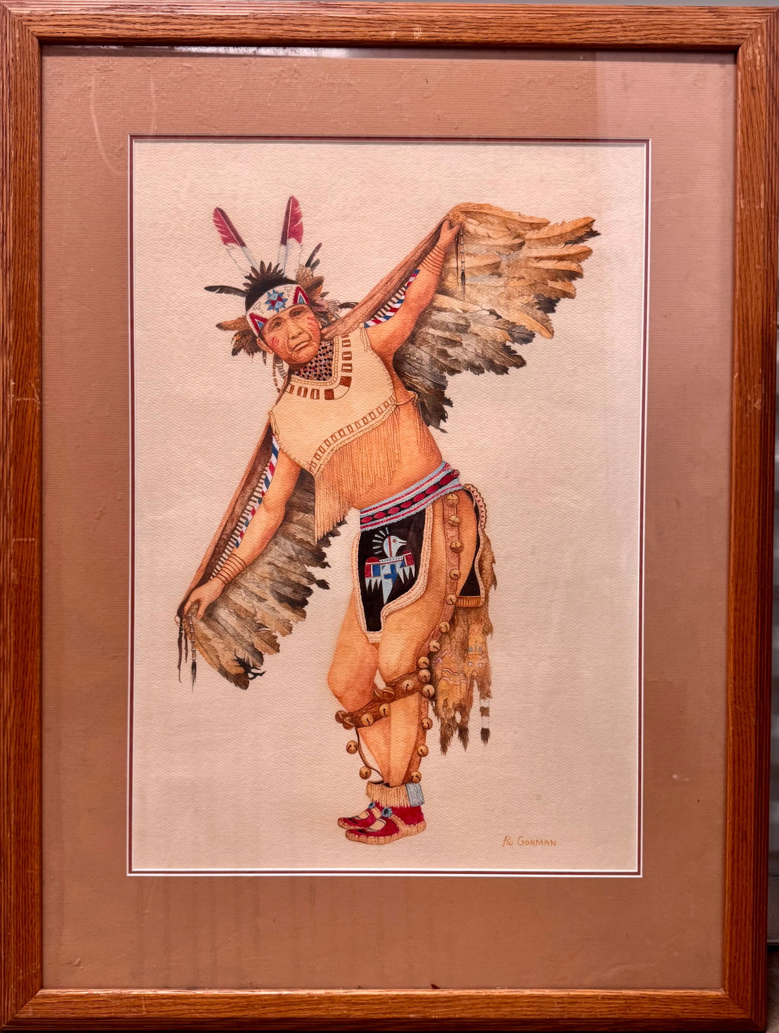 Vintage American Modernist Native American Hopi Oil Patrick Gorman Kansas City Signed (1 of 5)