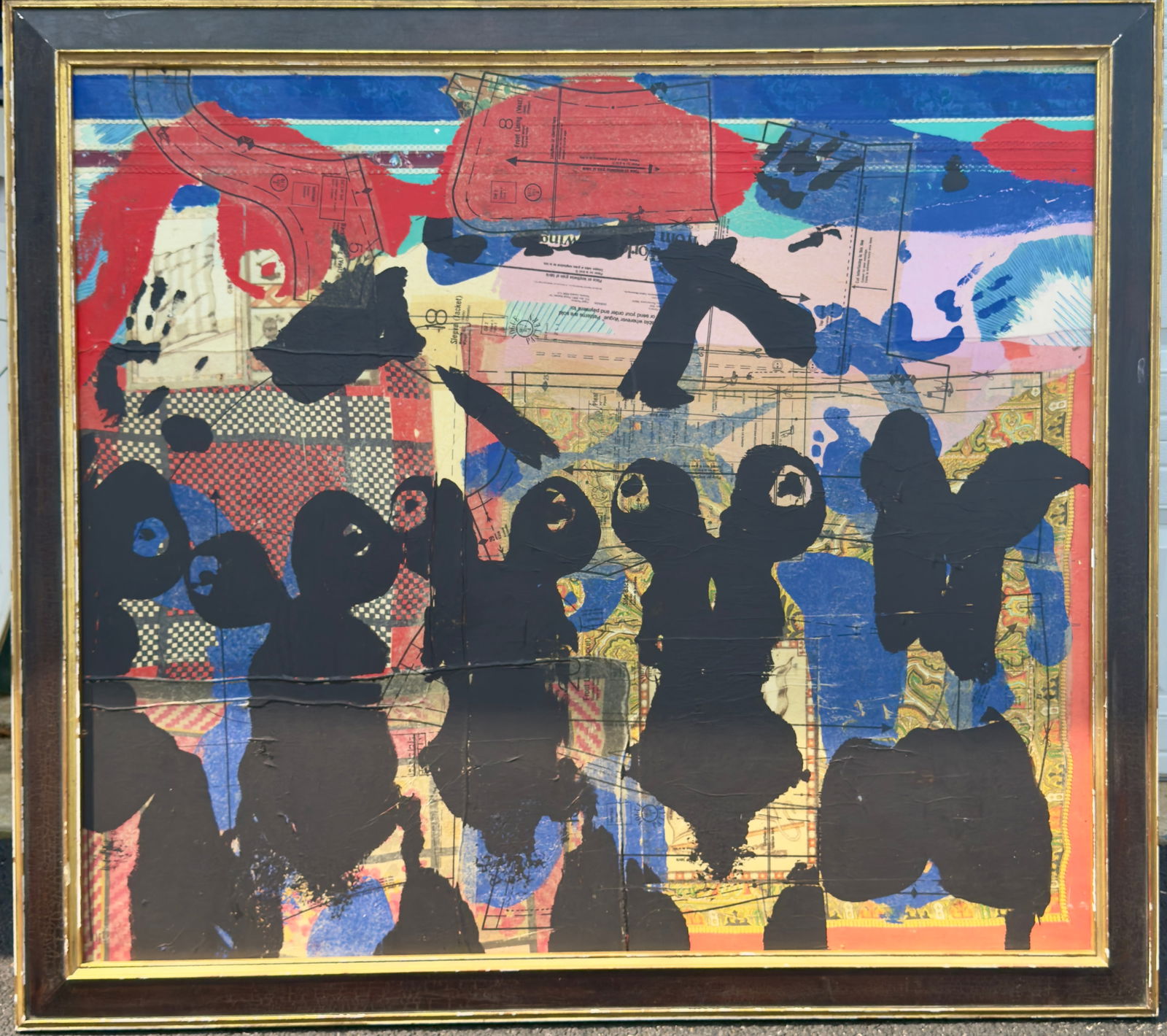 Large Vibrant American Abstract Expressionist MCM Oil Painting Erotic