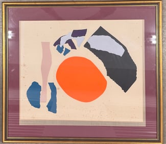 Vintage Mid Century Japanese Abstract Modern Serigraph Shirai Akiko Signed Artist Proof