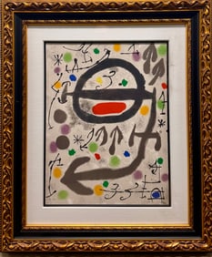 Vintage Spanish Joan Miro Colored Lithograph Pencil Signed The Perseides III 1970
