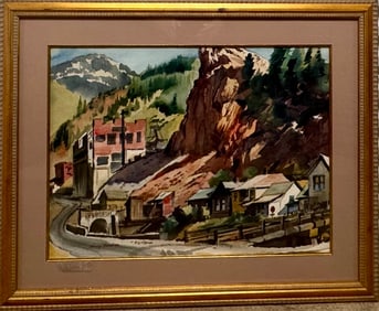 Vintage American Washington State Artist Harry Bonath Signed Idaho watercolor