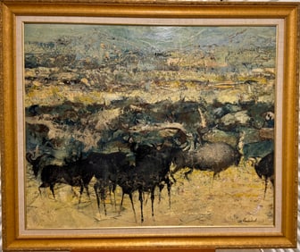 Large Impressive South Africa Modernist Gordon Vorster Oil Painting Signed