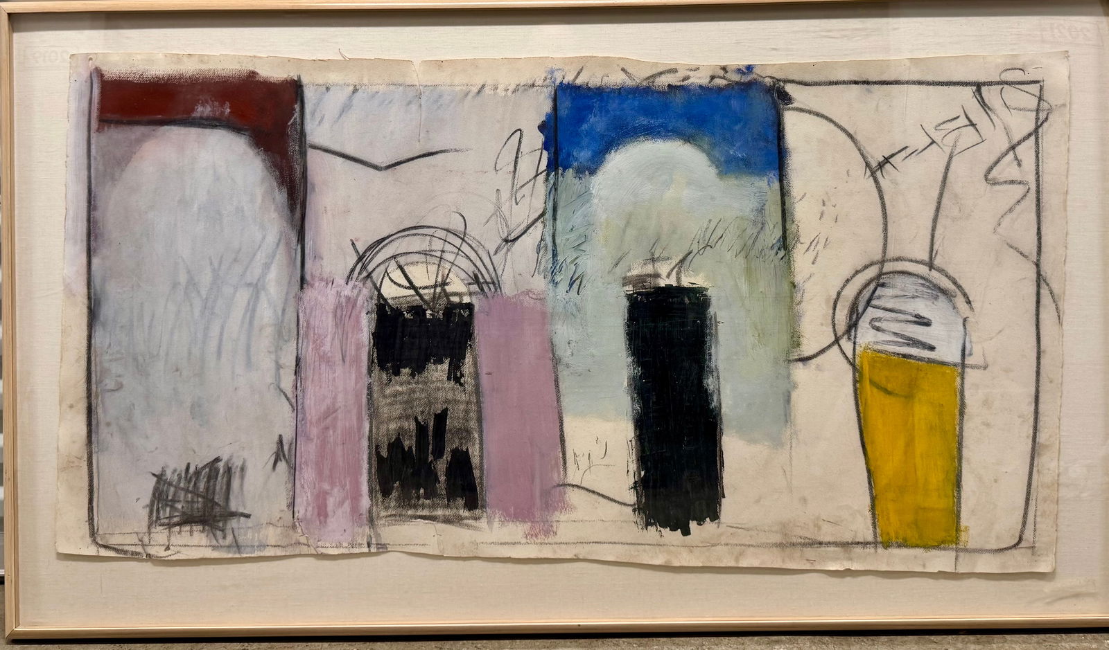 Large Vintage American Colorful Abstract Expressionist Painting Mystery (1 of 5)