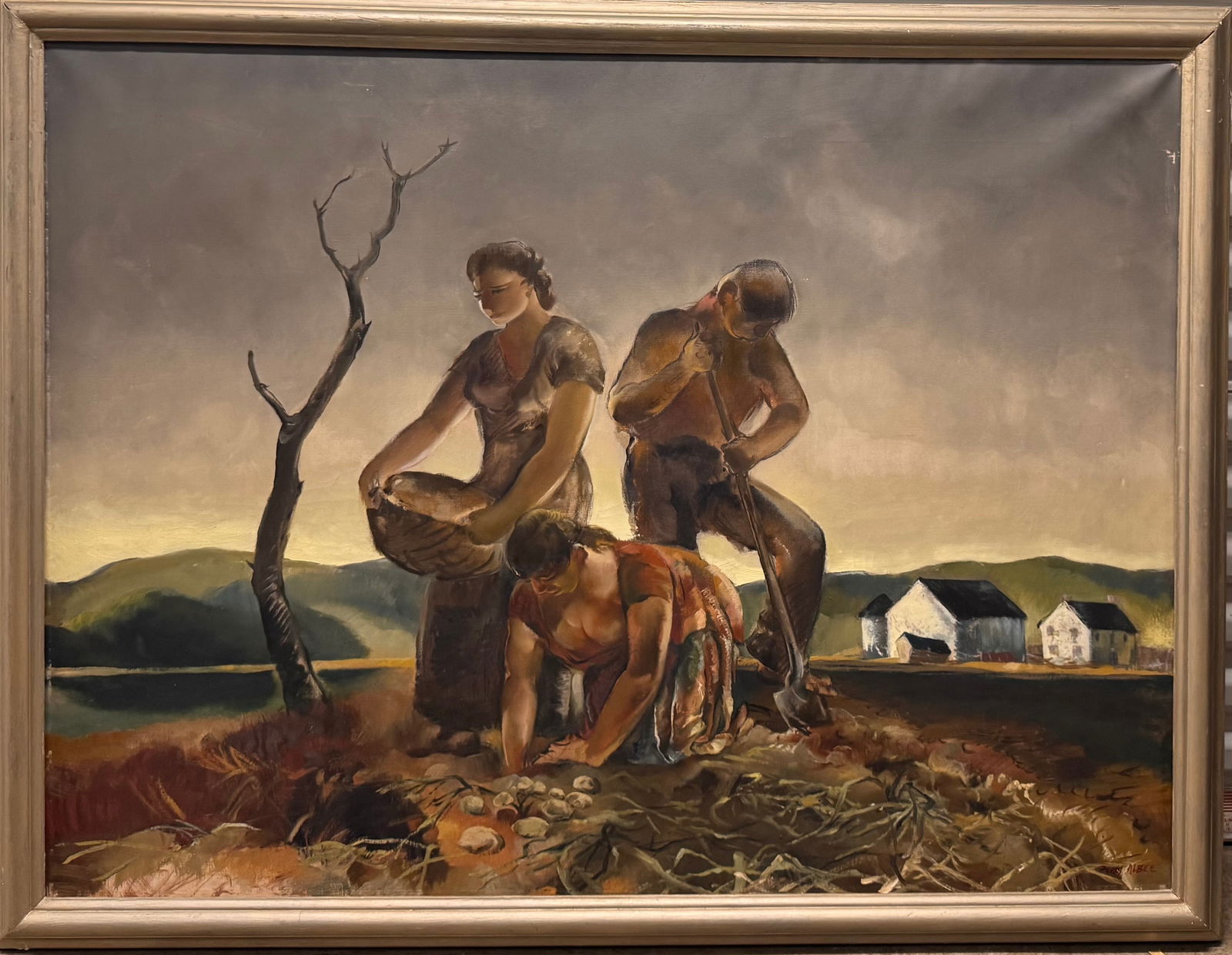 Large Vintage Ameican Exhibited Important WPA Pennsylvania Oil Painting Signed (1 of 9)