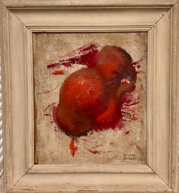 Vintage Early American Avant-Garde Pennsylvania Artist Oil Painting Helene Iungerich Signed