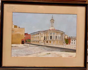 Vintage American Philadelphia Artist watercolor Margery Niblock watercolor signed original