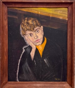 Vintage American Artist Helen Harvey Shotwell Female Portrait Oil Painting Signed