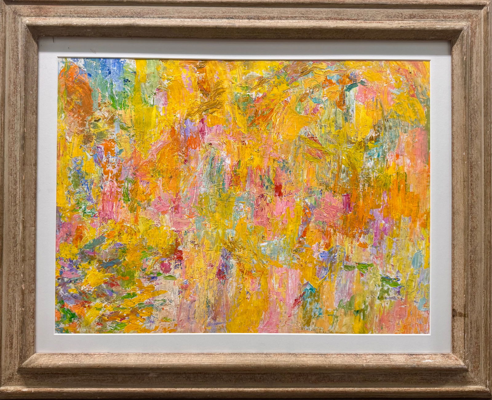 Vintage American Modern Abstract Expressionist Oil Painting Mystery: Vintage American Modern Abstract Expressionist Oil Painting Mystery, 16 1/2 x 22 1/2" image, 25 1/2 x 31 1/2" Framed