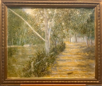 Antique Pennsylvania Impressionist Edward Taylor Snow Oil Painting Summer's Day Signed