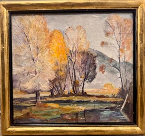VIntage American Impressionist Taos New Mexico Walter Alexander Bailey Oil Painting Signed