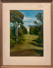 Vintage American Impressionist Pastel Landscape Signed