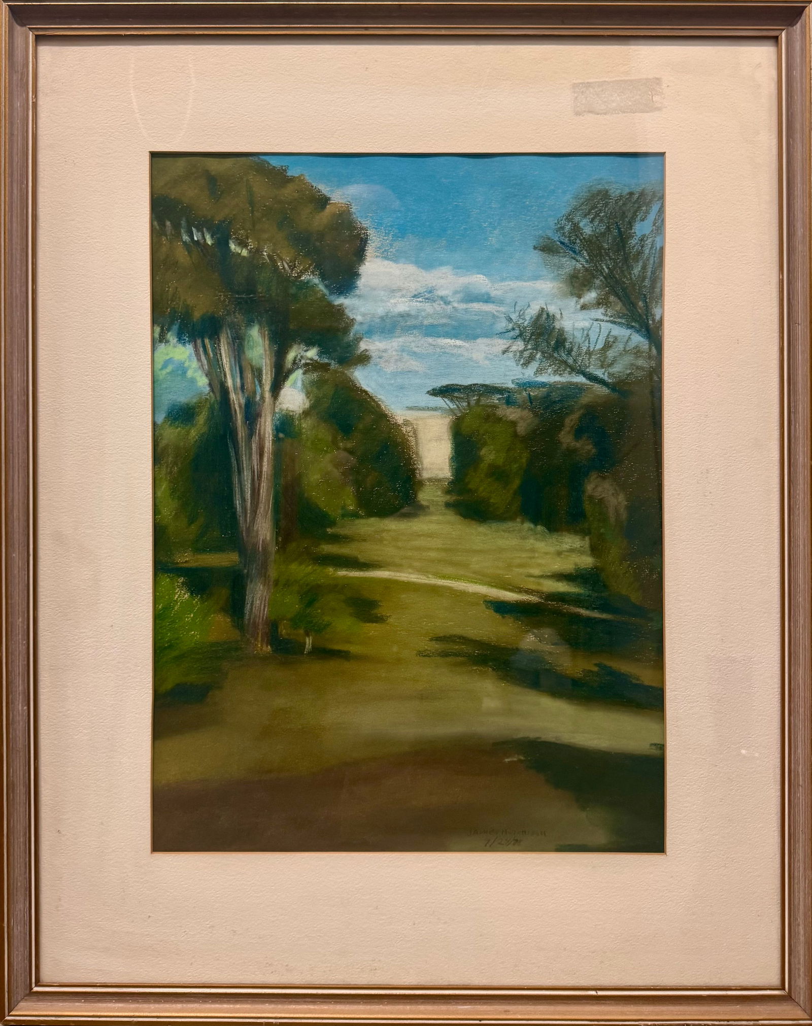 Vintage American Impressionist Pastel Landscape Signed (1 of 4)