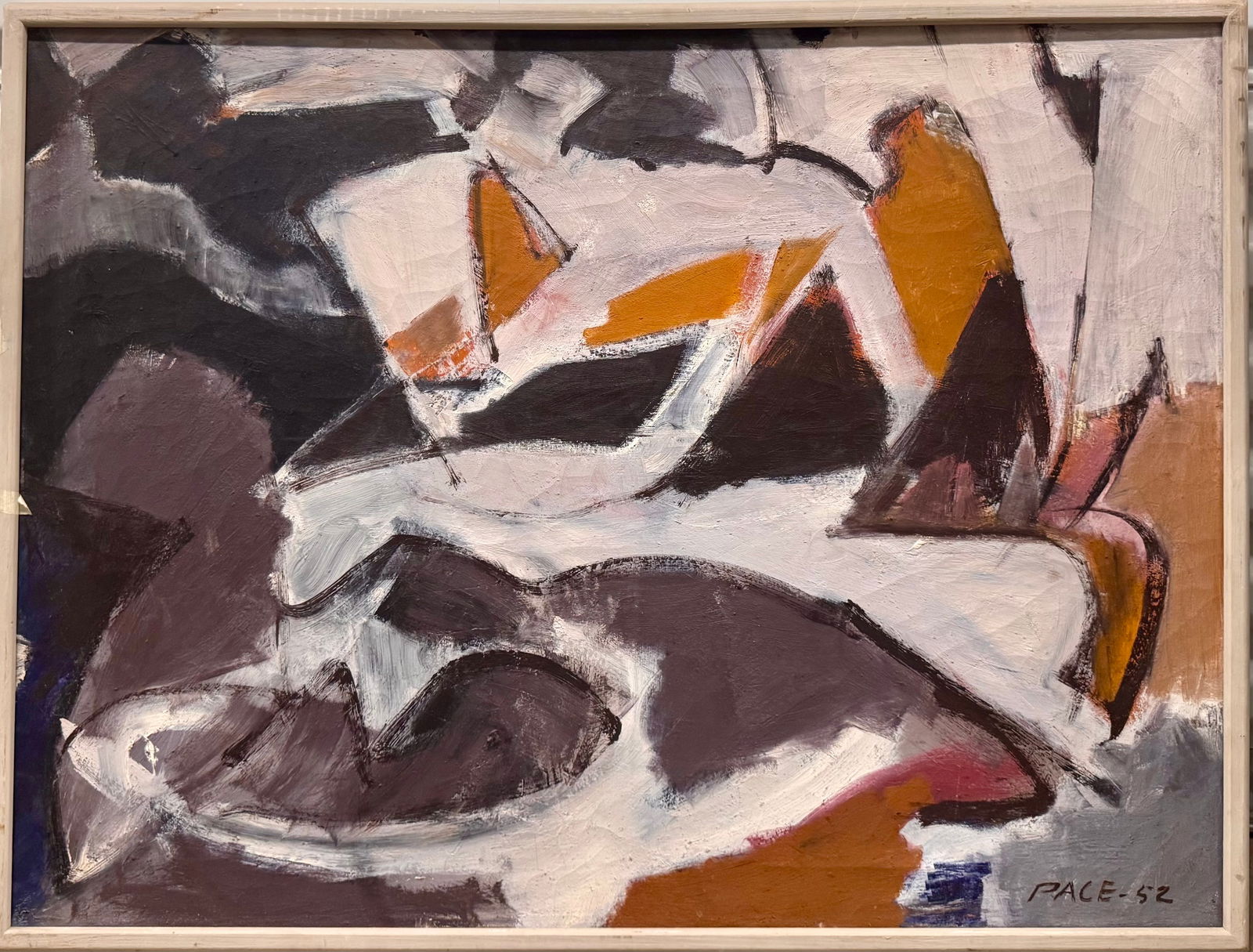 Important Vintage American New York Abstract Expressionist Stephen Pace Oil Painting 1952 (1 of 7)