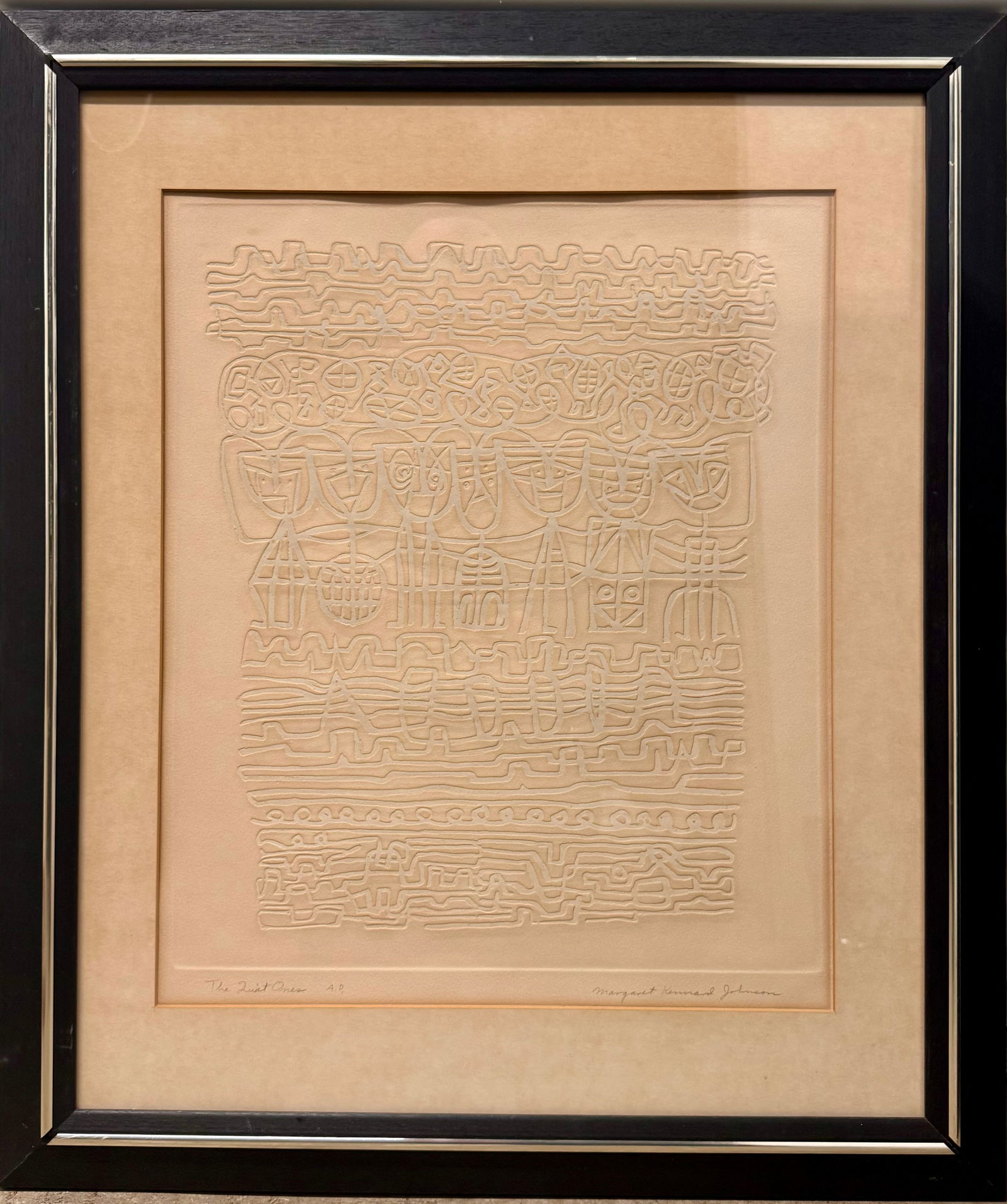 Vintage Modern New Jersey Abstract Postwar Artist Margaret Kennard Johnson Signed Print (1 of 5)