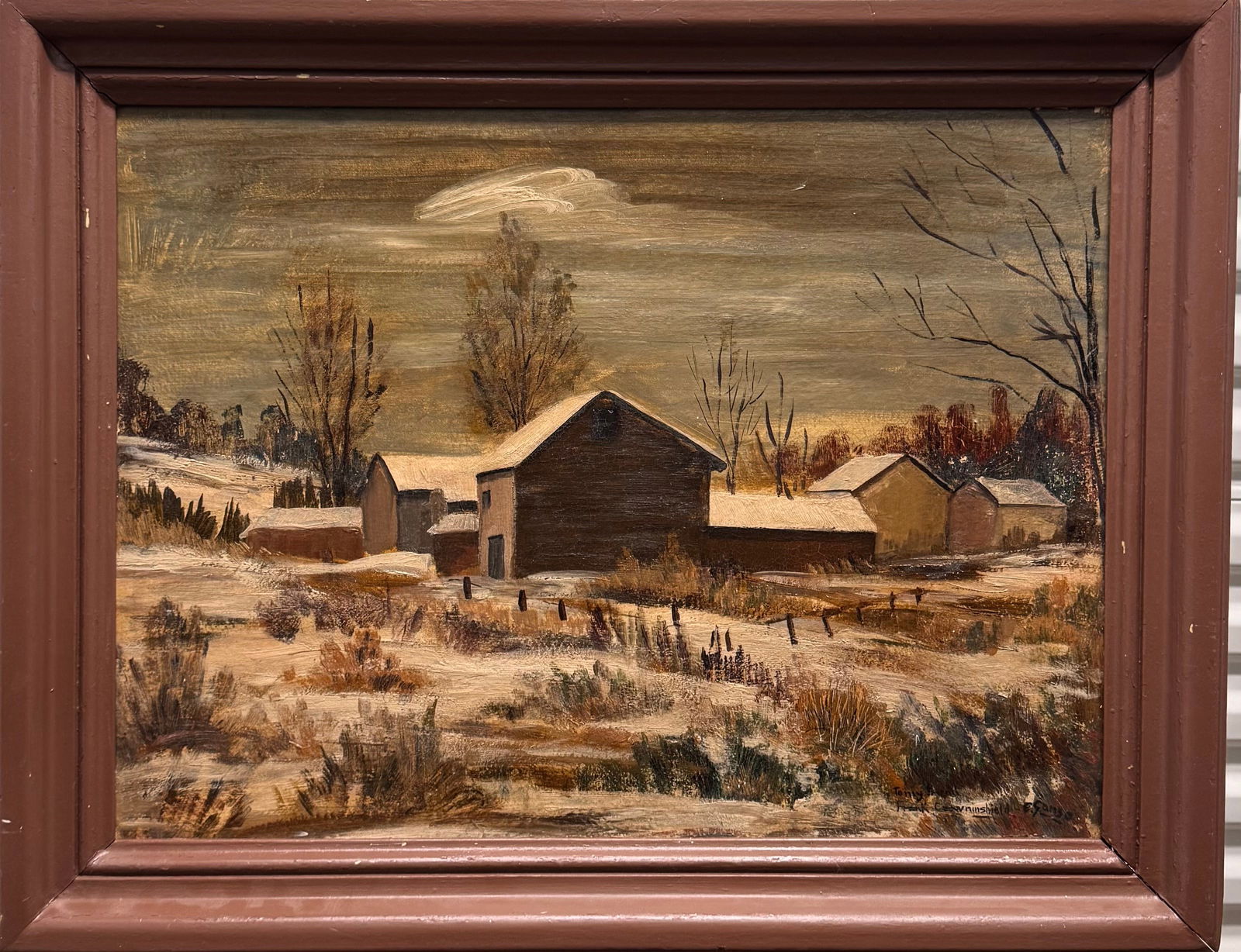 Vintage American WPA Landscape Oil Painting Emil Ganso Signed (1 of 8)