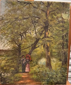 Antique 19th Century French Impressionist Oil Painting Louis Allemandi Signed 1896