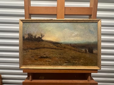 19th Century Italian Artist Illegible signature young Woman on Terracotta