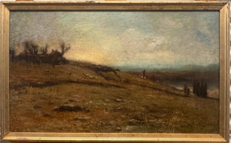 Antique American Impressionist Tonalist Landscape Bruce Crane Oil Painting
