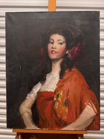 American Illustrator New York Paul Stahr Original oil painting Book Cover Signed