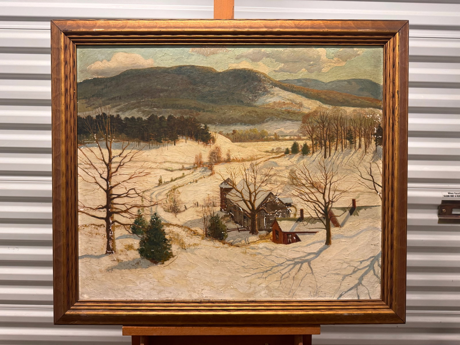 American Impressionist Proctor Vermont Artist Cecil Larson Oil Painting Signed: American Impressionist Proctor Vermont Artist Cecil Larson Oil Painting Signed,In the Back Hills, Proctor, Vermont, 25 x 30", 29 1/2 x 34 1/2" Framed