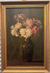 19th Century Impressionist Still-Life Flowers Vase