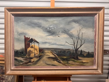 French Artist Modern Yvonne Canu watercolor signed